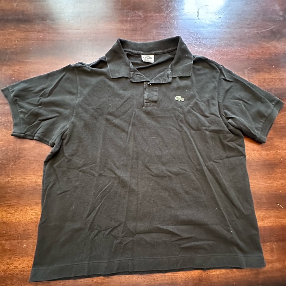 Lacoste size 8 XXL black pique polo